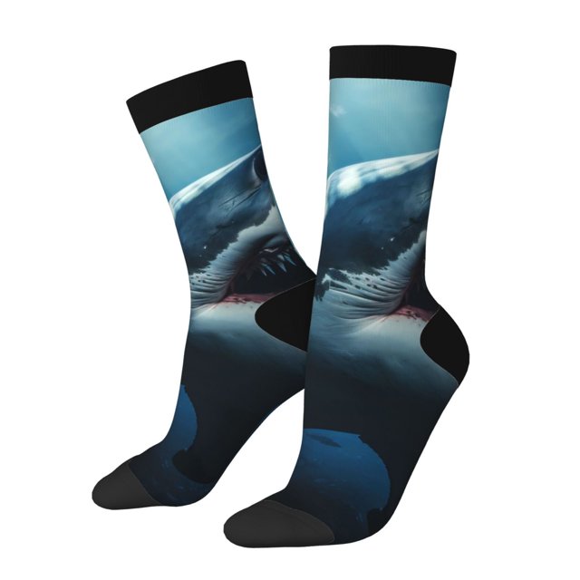 Balery 3D Realistic Shark Calcetas Largas con Estampado para Hombre y Mujer – Suaves y Transpirables, Talla Única (US 5-11)