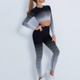 thumbnail image 6 of Workout 2 Piece for Women Seamless Outfits High Waist Sexy Butt Lifting Leggings Long Sleeve Crop Tops Yoga Gym Sets, 6 of 6