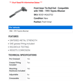 thumbnail image 2 of Front Inner Tie Rod End - Compatible with 1985 - 1991 Toyota 4Runner 1986 1987 1988 1989 1990, 2 of 2