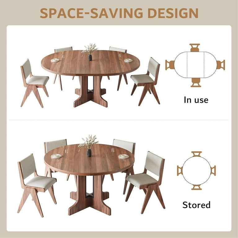 iPormis 59" Extendable Oval Dining Table, Walnut photo 8