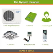 Air-Con Mini Split Air Conditioner Heat Pump Ductless 2 Zone 18000 24000 BTU 21 Seer