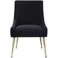 thumbnail image 2 of MEXIYA Irina Dining Chair Modern Black Grey Easy Clean Velvet Upholstered Side Chair with Brushed Gold Leg, 2 of 7