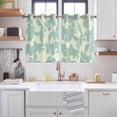 thumbnail image 2 of Green Floral Silhouette Kitchen Curtains Window Panels, Spring Farmhouse Vintage Flowers Insulated Window Treatment Curtain, Grommet Curtains for Bedroom/Living Room/Bathroom, 2 Piece 42"Wx45"L, 2 of 8