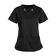 thumbnail image 4 of Top médico con cuello en V para mujer, ropa de trabajo de enfermera con múltiples bolsillos, manga corta, enfermera Negro XL, 4 of 8