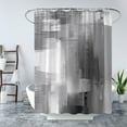 thumbnail image 2 of Abstract Art Shower Curtain Gray Oil Painting Watercolor Grunge Brushstrokes Colorful Art Modern Bathroom Curtain with plastic hook, 2 of 4