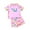 Pink, variant on WOYY Toddler Girls Short Sleeve Dinosaur Rashguard Swim Shorts Swimsuit Bathing Suit