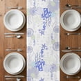 thumbnail image 6 of Coastal Purple Table Runner - 70 Inch Long, Kitchen Dining Table Runner Dresser Scarves, Ocean Coral Starfish Jellyfish Seahorse Farmhouse Decor for Coffee Tables Wedding Party Banquet, 6 of 8