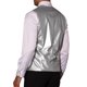 thumbnail image 3 of Chaleco de traje de cuero sintético INSPIRE CHIC para hombres, chaleco de PU formal occidental con pajarita XL plateado, 3 of 4
