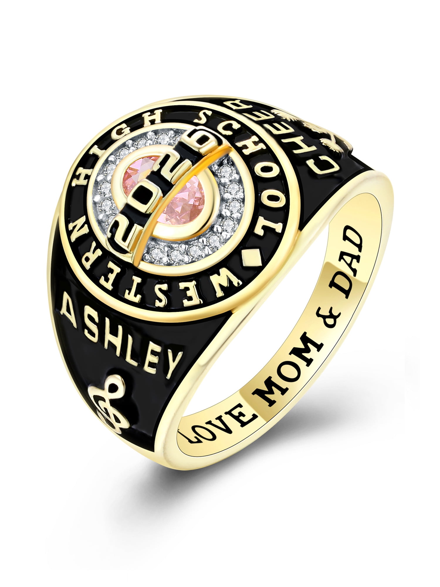 Mementos PJM Custom Class Rings for Women High School College-Privilege-Sterling Silver/Gold
