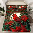 thumbnail image 2 of Feelyou Christmas Bird Robin Twin Sheet Sets for Kid, Flower Plant Twin Fitted Sheet, Dreamy Fairy Tale Flat Sheet, Super Cozy Room Decor, 3 Pieces, 2 of 7