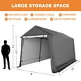 thumbnail image 2 of Abba Patio 8'x 14' Heavy Duty Portable Outdoor Storage Shelter Canopy, Waterproof Carport, All-Season Use, Grey, 2 of 7