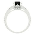 thumbnail image 4 of Clara Pucci 14K White Gold Solid Gold Onyx Solitaire with Accents Anniversary Ring for Women - 1.465 cttw Round Cut, 4 of 8