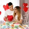 thumbnail image 3 of Candy Hearts Blanket Christmas Valentine's Day Gifts Colorful Heart Soft Warm Travel Throw Conversation Blanket 50 x 60 Love Collection Plush Blanket for Women Couple Bed Sofa Gifts, 3 of 7