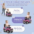 thumbnail image 2 of iYofe Toddler Push Car with Parent Handle, Licensed Ford Bronco Raptor 3-in-1 Ride on Toys for Toddlers with Music, Horn, Under Seat Storage, Pink, 2 of 8