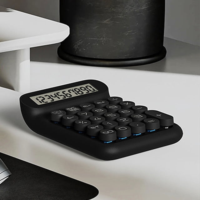 Calculadora de Interruptor Mecálico, Pantalla LCD, Botones Grandes, Bonita Calculadora de Escritorio Estética, Interruptor Azul, Funciona Con PILAS, PARA OFICINA DE NEGOCIO