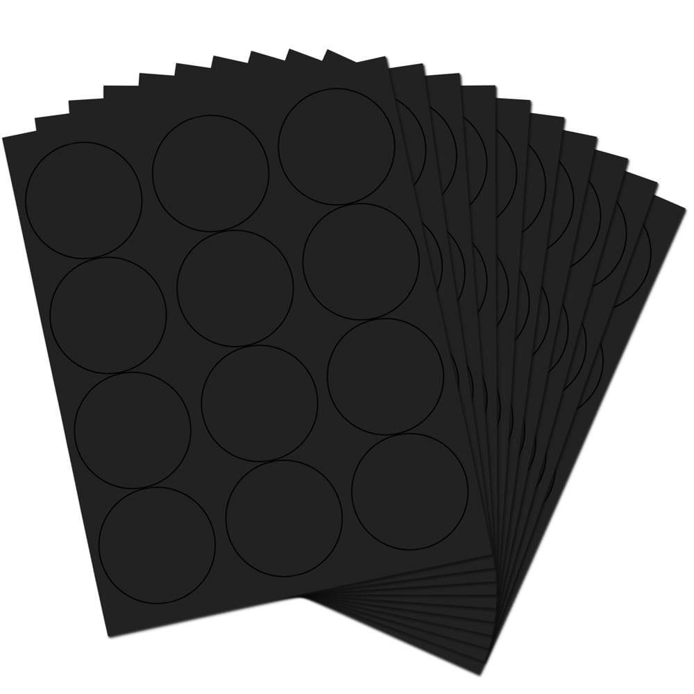 JAM Paper Circle Label Sticker Seals, 2.5 inch Diameter, Black, 120 Round Labels/Pack