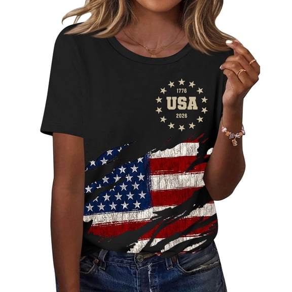 Iaqnaocc 250th Anniversary Usa Shirt for Women Retro 250th Anniversary Usa Shirt Independence Day Crew Neck Anniversary Summer Independence Day 250 Anniversary Shirt Wine XL