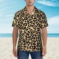 thumbnail image 4 of Balery Leopard Print Print Men's Hawaiian Shirts Short Sleeve Beach Shirt Relaxed Fit Vacation Button Down Shirts-Large, 4 of 9