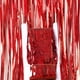 thumbnail image 1 of Nvzi Paquete de 5 cortinas de fondo con flecos de papel de aluminio plateado de 3,28 x 3,28 pies, serpentinas de oropel para decoraciones de fiesta de cumpleaños, fiesta de discoteca, rojo, 1 of 4