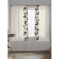 thumbnail image 5 of Retro Magnolia Sheer Curtains 2 Panels Set Flower Leaf Classic Beige Wood Grain Texture Lihgt Filtering Rod Pocket Voile Drape, Semi Sheer Window Curtains for Bedroom Living Room, 52"x63", 5 of 5