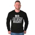 thumbnail image 3 of Mister Swipe Right Funny Date Night Men's Long Sleeve Tee T Shirt Brisco Brands S, 3 of 5