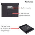 thumbnail image 5 of saney Collapsible File Storage Organizer with Lid - Decorative Linen Filing & Storage Office Box – Hanging Letter/Legal Folder – Home Office Bins Cabinet – Charcoal Container - 1 Pack, 5 of 8