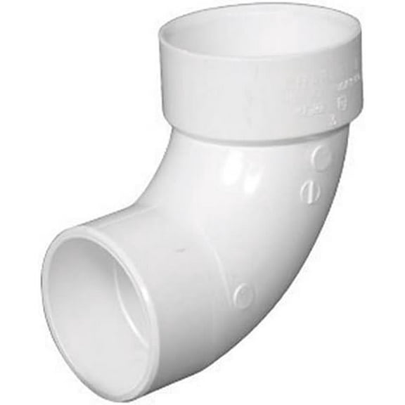 Charlotte Pipe PVC DWV 90 Degree Street Elbow Fitting - Plastic - One Size