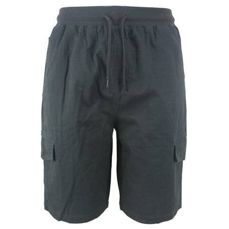Men's Soft 100% Cotton Twill Cargo Shorts Elastic (Best Camo Cargo Shorts)