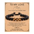 thumbnail image 2 of Ziurtnc Beads Bracelet Natural Stone Matte Black Rock Elastic Bangle Adjustable Comfortable for Daughter/Granddaughter/Daughter-in-Law, 2 of 8