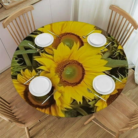 

Tllo0ord Pink Elastic Fitted Round Tablecloths Love Mothers Day Theme Waterproof Oil Proof Table Cloth Wipe Clean Table Cover for Indoor and Outdoor Fits Tables 46-50