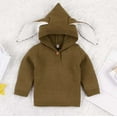 thumbnail image 2 of QUOTAY Baby Boy Sweater Hooded Knit Pullover with Adorable Soft Warm Winter Top for Toddler and Kids Cozy Casual Outerwear Sizes 3-2 Coffee,18-24 Months, 2 of 8
