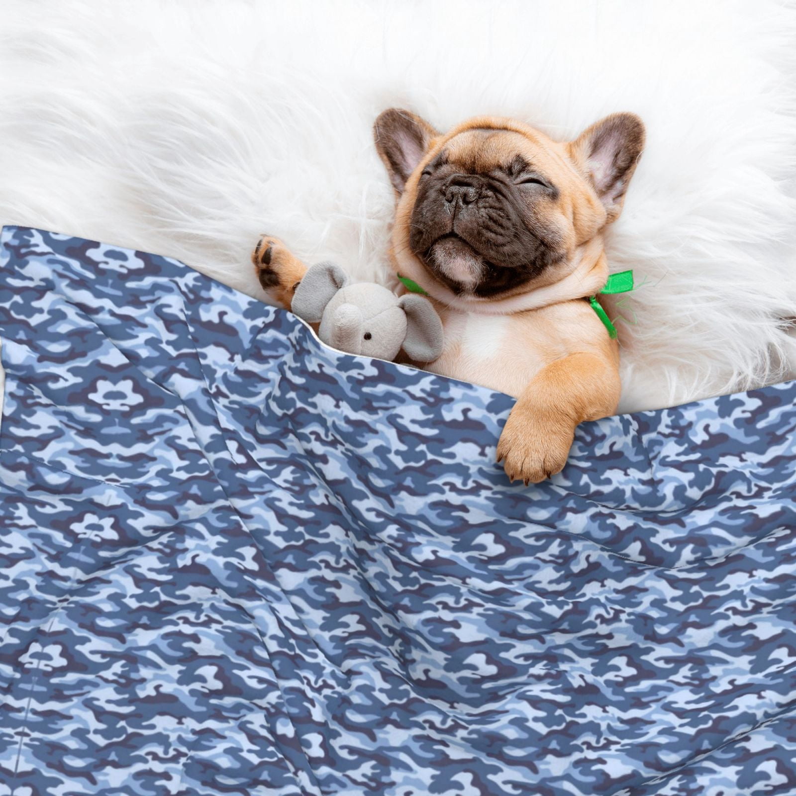 Flannel Throw Dog Blanket Navy Digital Blue Camouflage Soft Warm Print Pet Blankets for Small Dog Cat Puppy