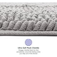 thumbnail image 2 of Tafts Ultra Soft Luxury Striped Bath Mat, Bathroom Rugs, Chenille Microfiber, Absorbent Non-Slip Machine Washable, Bathroom Decor, Super Plush Bath Mats for Bathroom, Room Decor, Light Grey, 2 of 3
