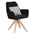 thumbnail image 3 of Convenience Concepts Take a Seat Miranda Swivel Accent Chair, Black Velvet/Natural Wood, 3 of 5
