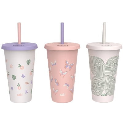 3pk 25 fl oz Plastic Straw Tumbler Set