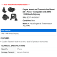 thumbnail image 2 of Engine Mount and Transmission Mount Kit 4 Piece - Compatible with 1995 - 1998 Honda Odyssey 1996 1997, 2 of 2