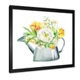 thumbnail image 2 of Marigolds Roses and Peonies In Garden Watering Can 30 in x 30 in Framed Painting Canvas Art Print, by Designart, 2 of 4