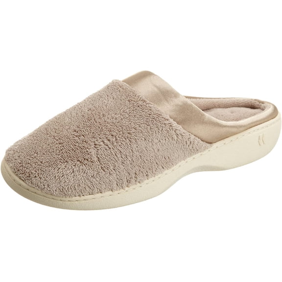 isotoner Womens Microterry Pillowstep Slippers with Satin Cuff TAU-6/7