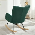 thumbnail image 4 of DECMAY Glider Chair for Living Room, Tufted Upholstered Teddy Fabric Rocking Accent Chair with Metal Frame and Wooden Legs, 4 of 12