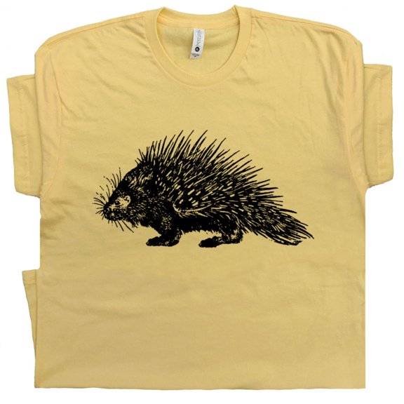 Porcupine T Shirt Cool Funny Animal Graphic Shirts For Men Women Cute Hedgehog Vintage Retro Is My Spirit Animals Silly