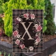 thumbnail image 2 of America Forever Spring Monogram Garden Flag Letter X 12.5 x 18 inches Double Sided Vertical Outdoor, Yard, Lawn, Beautiful Floral Wreath, Pink, Black, Summer Plaid Garden Flag, 2 of 4