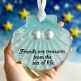 thumbnail image 3 of SHENGXINY Christmas Decorations,Sea Glass Friendship Heart Keepsake Friendship Decor,Christmas Tree Hanging Ornaments,Gifts for Friends Blue 3.15in, 3 of 3