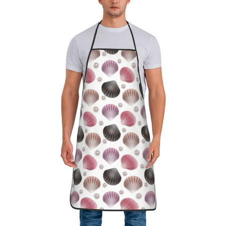 

Chef Aprons for Men and Women - Pink Purple Black Shell Oil-Resistant Bib Aprons for Cooking Waterproof BBQ Grilling Kitchen Aprons Gifts for Women and Men