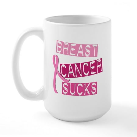 

CafePress - Breast Cancer Sucks 3 Large Mug - 15 oz Ceramic Large White Novelty Mug