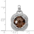 thumbnail image 3 of Sterling Silver Rhodium-plated Smoky Quartz Pendant QP2930SQ, 3 of 4
