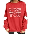 thumbnail image 5 of BEFOKA Valentine'S Day Crew Neck Sweatshirts Love Heart Printed Womens Blouses Basic Tops Pullover Sweatshirts Spring Fall Graphic T-Shirt Holiday Going Out Tee Tops, 5 of 9