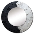 thumbnail image 2 of Designart "Monochrome Paint Minimalist Corner" Beach Rund Mirror For Wall Decor - Large White Round Print Mirror - Round Coastal Mirror - Wall Mounted Round Large Mirror - 23" x 23", 2 of 6