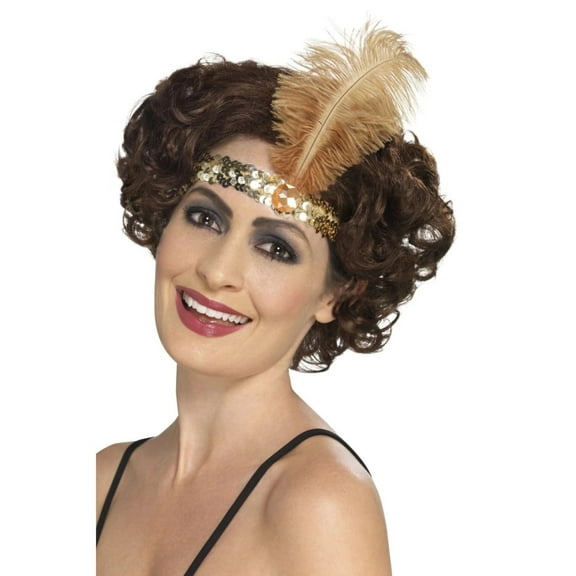 29.5" Gold 1920's Style Flapper Women Adult Halloween Headband Costume Accessory - One Size