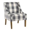 thumbnail image 1 of HomePop Chaise d'Appoint Moderne à Accoudoirs Incurvés, Carreaux Bleus, 1 of 5