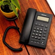RadioShack Corded, Black, Square Phone with Display, Landline Phone for Office or Home Offers Pre-Dial, Re-Dial, and Edit Functions for Seamless Call Management